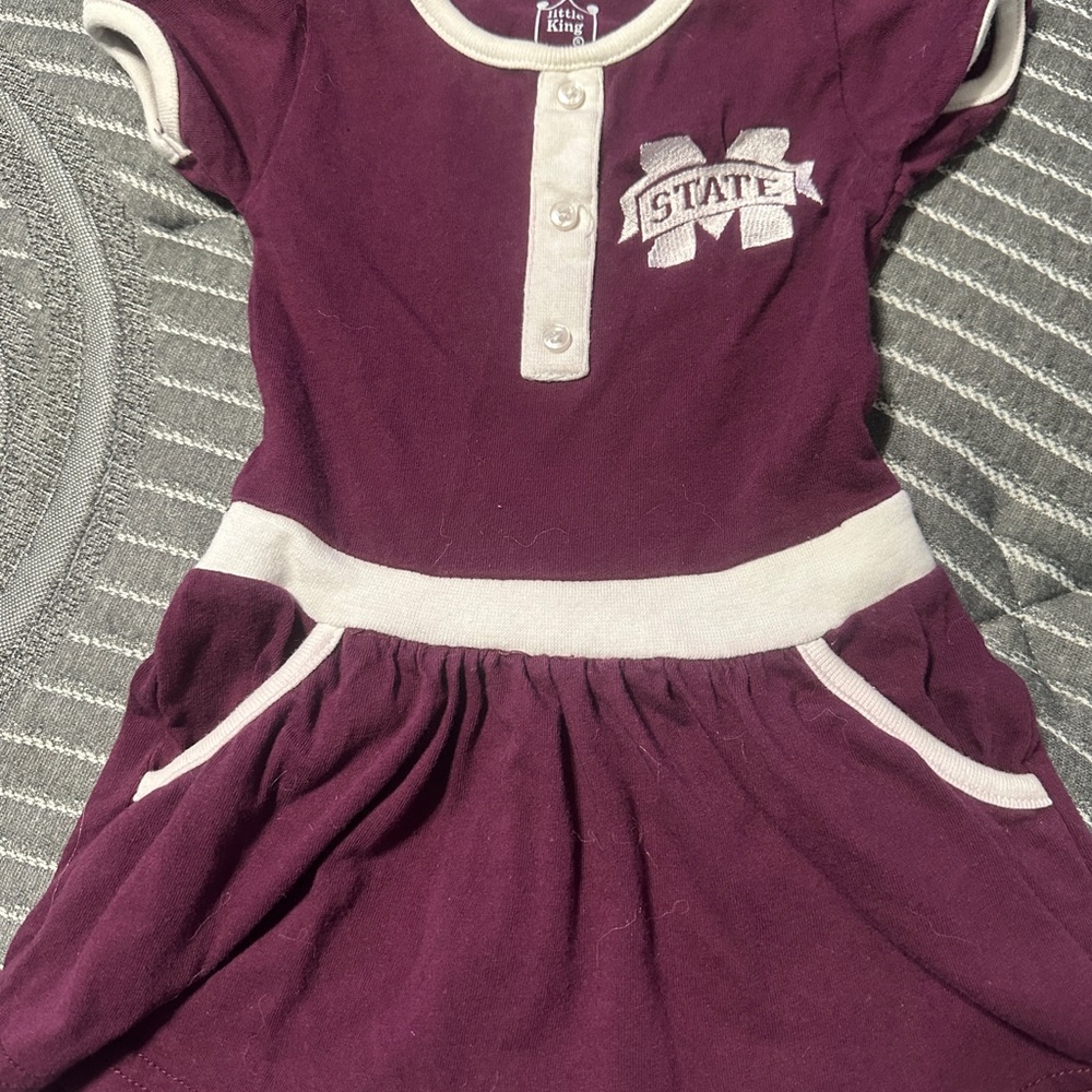 Maroon Casual Raglan Short Sleeve MSU Sundress